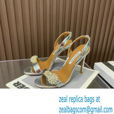 Aquazzura Heel 10.5cm Love Bubble Crystal-embellished Sandals Silver 2023 - Click Image to Close