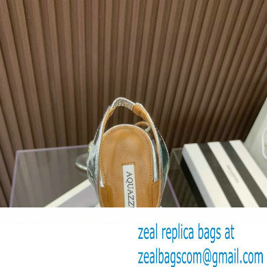 Aquazzura Heel 10.5cm Love Bubble Crystal-embellished Sandals Silver 2023