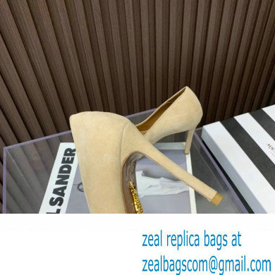 Aquazzura Heel 10.5cm Love Me Pumps Suede Beige 2023