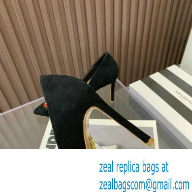 Aquazzura Heel 10.5cm Love Me Pumps Suede Black 2023