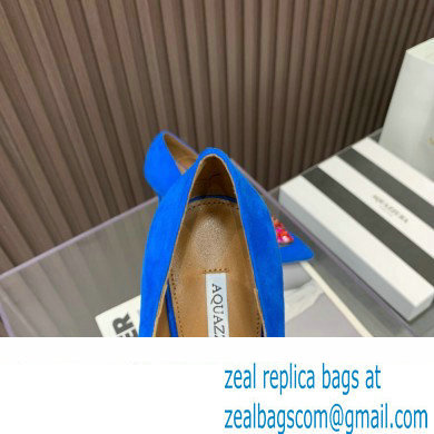 Aquazzura Heel 10.5cm Love Me Pumps Suede Blue 2023