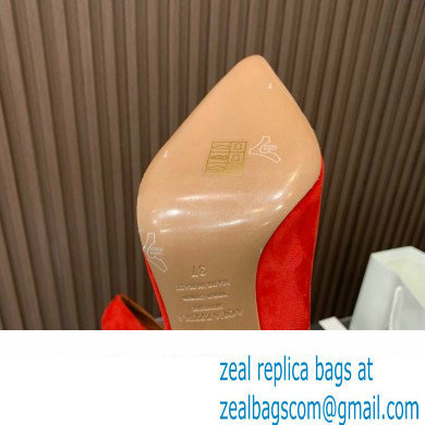 Aquazzura Heel 10.5cm Love Me Pumps Suede Red 2023