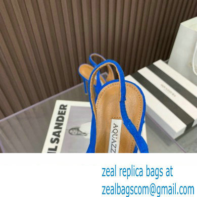 Aquazzura Heel 10.5cm Love Me Sling Suede Blue 2023