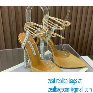 Aquazzura Heel 11.5cm Rock Chic PVC Pumps Beige 2023 - Click Image to Close