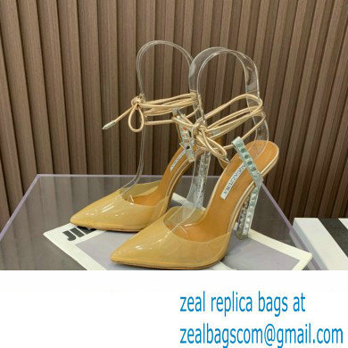 Aquazzura Heel 11.5cm Rock Chic PVC Pumps Beige 2023