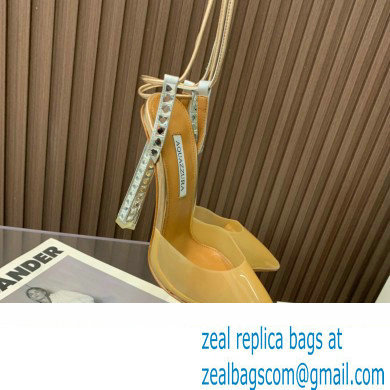 Aquazzura Heel 11.5cm Rock Chic PVC Pumps Beige 2023