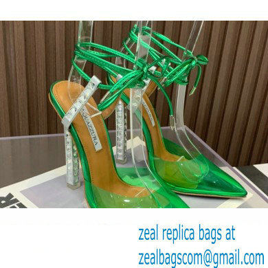 Aquazzura Heel 11.5cm Rock Chic PVC Pumps Green 2023