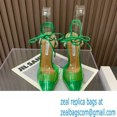 Aquazzura Heel 11.5cm Rock Chic PVC Pumps Green 2023