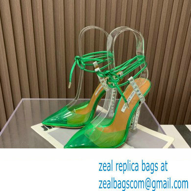 Aquazzura Heel 11.5cm Rock Chic PVC Pumps Green 2023