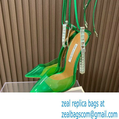 Aquazzura Heel 11.5cm Rock Chic PVC Pumps Green 2023