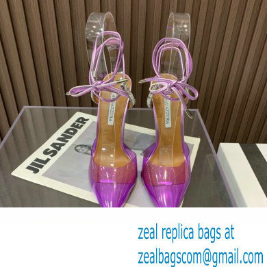 Aquazzura Heel 11.5cm Rock Chic PVC Pumps Purple 2023 - Click Image to Close