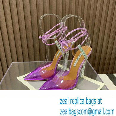 Aquazzura Heel 11.5cm Rock Chic PVC Pumps Purple 2023 - Click Image to Close