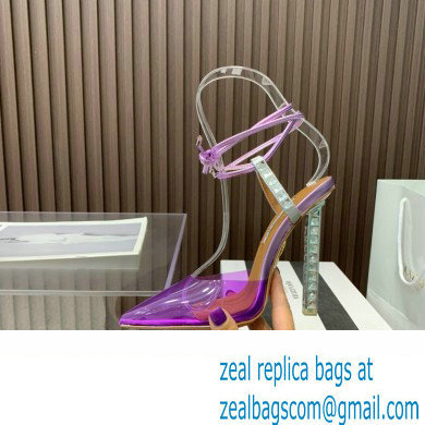 Aquazzura Heel 11.5cm Rock Chic PVC Pumps Purple 2023 - Click Image to Close