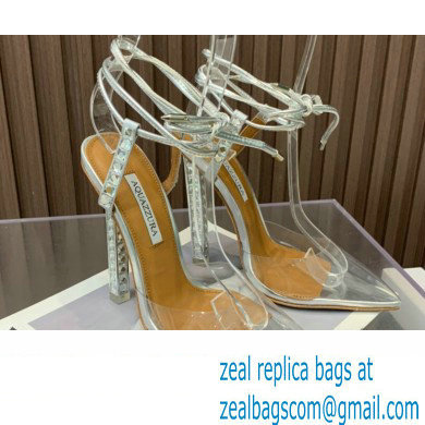 Aquazzura Heel 11.5cm Rock Chic PVC Pumps Silver 2023