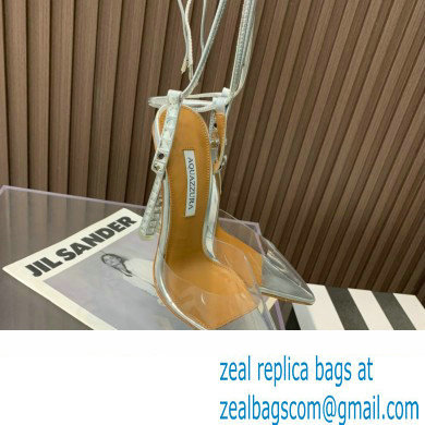 Aquazzura Heel 11.5cm Rock Chic PVC Pumps Silver 2023 - Click Image to Close
