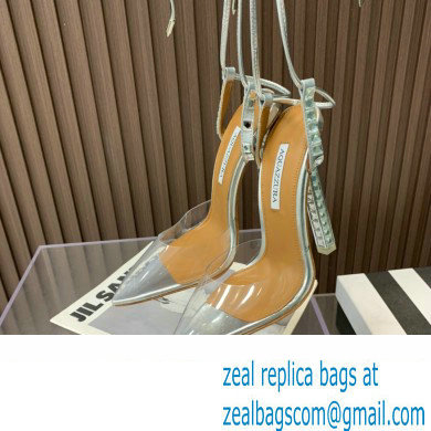 Aquazzura Heel 11.5cm Rock Chic PVC Pumps Silver 2023