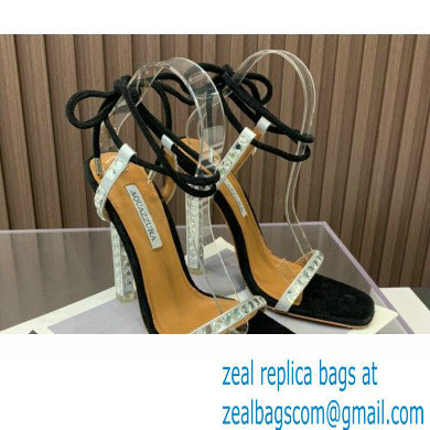 Aquazzura Heel 11.5cm Rock Chic Sandals Black 2023 - Click Image to Close