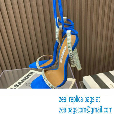 Aquazzura Heel 11.5cm Rock Chic Sandals Blue 2023 - Click Image to Close