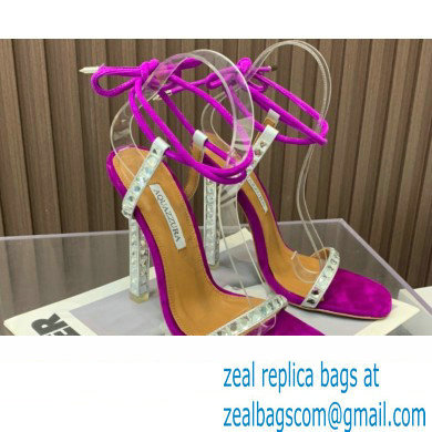 Aquazzura Heel 11.5cm Rock Chic Sandals Fuchsia 2023