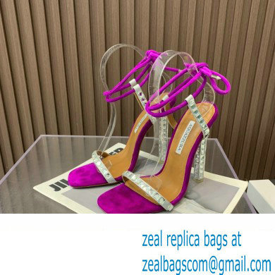 Aquazzura Heel 11.5cm Rock Chic Sandals Fuchsia 2023