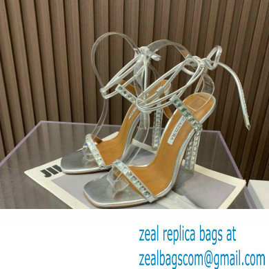 Aquazzura Heel 11.5cm Rock Chic Sandals Silver 2023