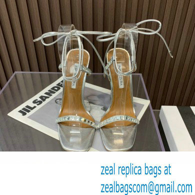 Aquazzura Heel 11.5cm Rock Chic Sandals Silver 2023