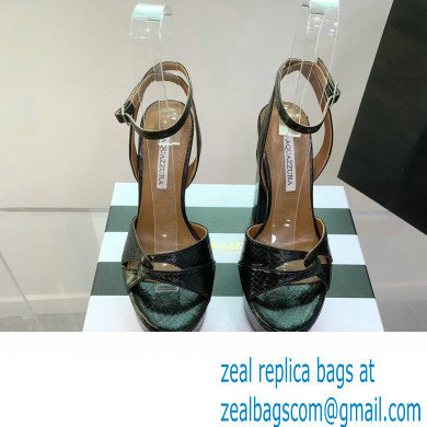 Aquazzura Heel 14cm Sinner Plateau Platform Sandals Black 2023