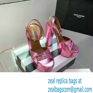 Aquazzura Heel 14cm Sinner Plateau Platform Sandals Fuchisa 2023