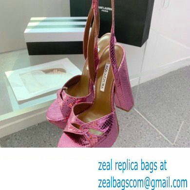 Aquazzura Heel 14cm Sinner Plateau Platform Sandals Fuchisa 2023