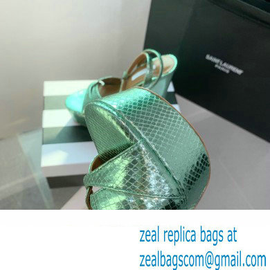 Aquazzura Heel 14cm Sinner Plateau Platform Sandals Green 2023