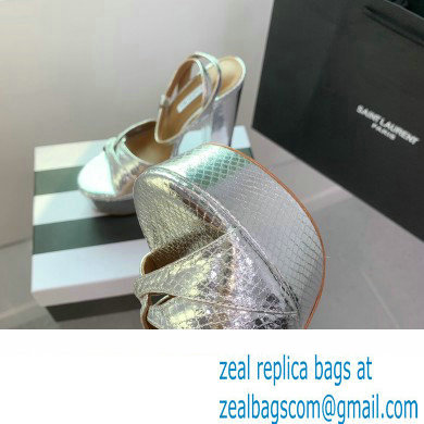 Aquazzura Heel 14cm Sinner Plateau Platform Sandals Silver 2023