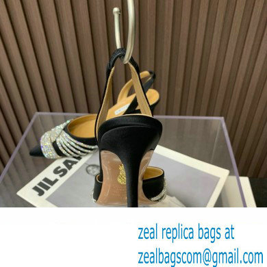 Aquazzura Heel 6.5cm Gatsby Sling Satin Slingback Black 2023