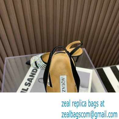 Aquazzura Heel 6.5cm Gatsby Sling Satin Slingback Black 2023