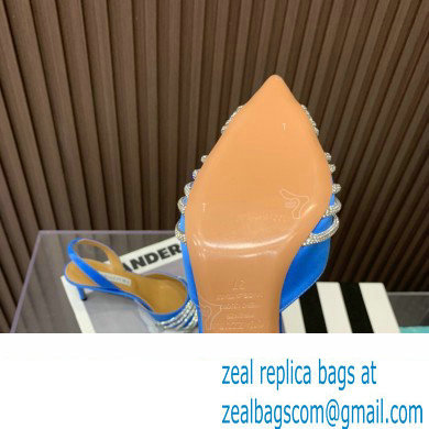 Aquazzura Heel 6.5cm Gatsby Sling Satin Slingback Blue 2023