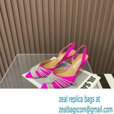 Aquazzura Heel 6.5cm Gatsby Sling Satin Slingback Fuchisa 2023