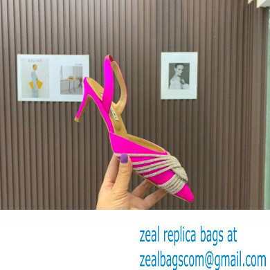 Aquazzura Heel 6.5cm Gatsby Sling Satin Slingback Fuchisa 2023