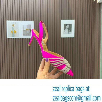 Aquazzura Heel 6.5cm Gatsby Sling Satin Slingback Fuchisa 2023 - Click Image to Close