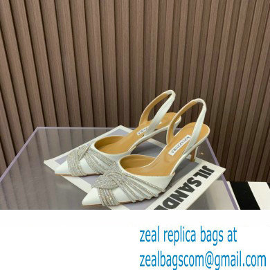 Aquazzura Heel 6.5cm Gatsby Sling Satin Slingback White 2023