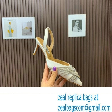 Aquazzura Heel 6.5cm Gatsby Sling Satin Slingback White 2023
