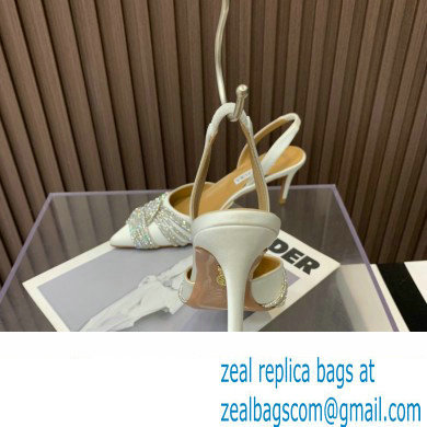 Aquazzura Heel 6.5cm Gatsby Sling Satin Slingback White 2023