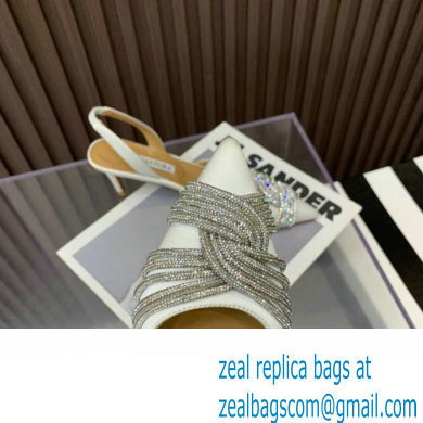 Aquazzura Heel 6.5cm Gatsby Sling Satin Slingback White 2023