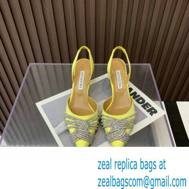 Aquazzura Heel 6.5cm Gatsby Sling Satin Slingback Yellow 2023