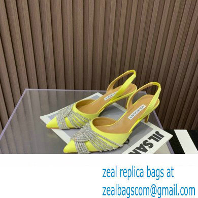 Aquazzura Heel 6.5cm Gatsby Sling Satin Slingback Yellow 2023 - Click Image to Close