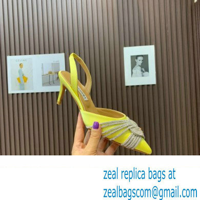 Aquazzura Heel 6.5cm Gatsby Sling Satin Slingback Yellow 2023