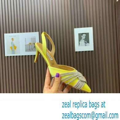 Aquazzura Heel 6.5cm Gatsby Sling Satin Slingback Yellow 2023 - Click Image to Close