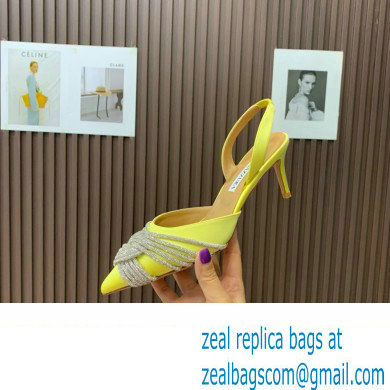 Aquazzura Heel 6.5cm Gatsby Sling Satin Slingback Yellow 2023 - Click Image to Close