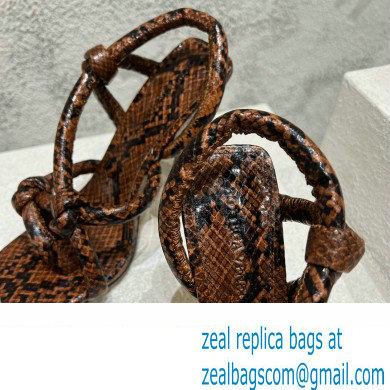 Bottega Veneta Heel 10.5cm Python print leather Jimbo Slingback Sandals Coffee 2023