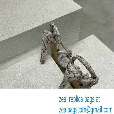 Bottega Veneta Heel 10.5cm Python print leather Jimbo Slingback Sandals Gray 2023 - Click Image to Close