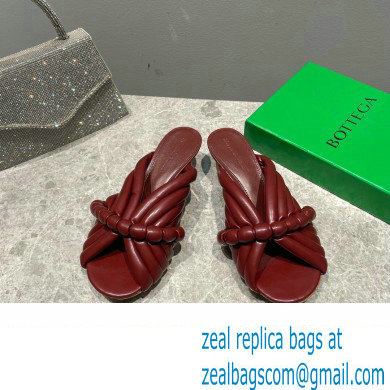 Bottega Veneta Heel 4cm Tubular straps leather Freckles Mules Burgundy 2023