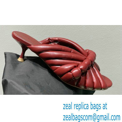 Bottega Veneta Heel 4cm Tubular straps leather Freckles Mules Burgundy 2023 - Click Image to Close
